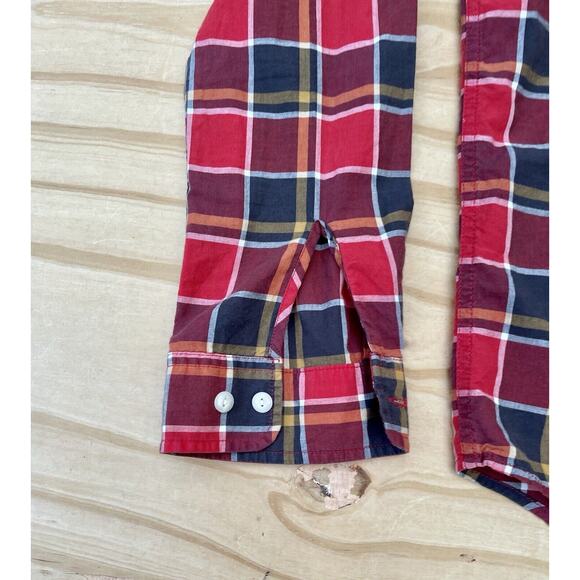 Ralph Lauren Denim Supply Long Sleeve Button Shirt Men's Cotton Plaid Red Sz. M - Picture 2 of 9